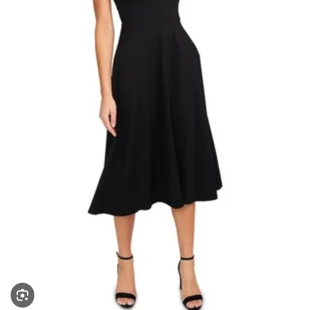 MSK Black Stretch Midi Dress